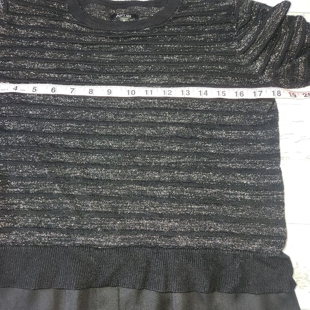 APT.9 EUC Black Gold Shimmer Layered Sweater Size Medium - Picture 5 of 9